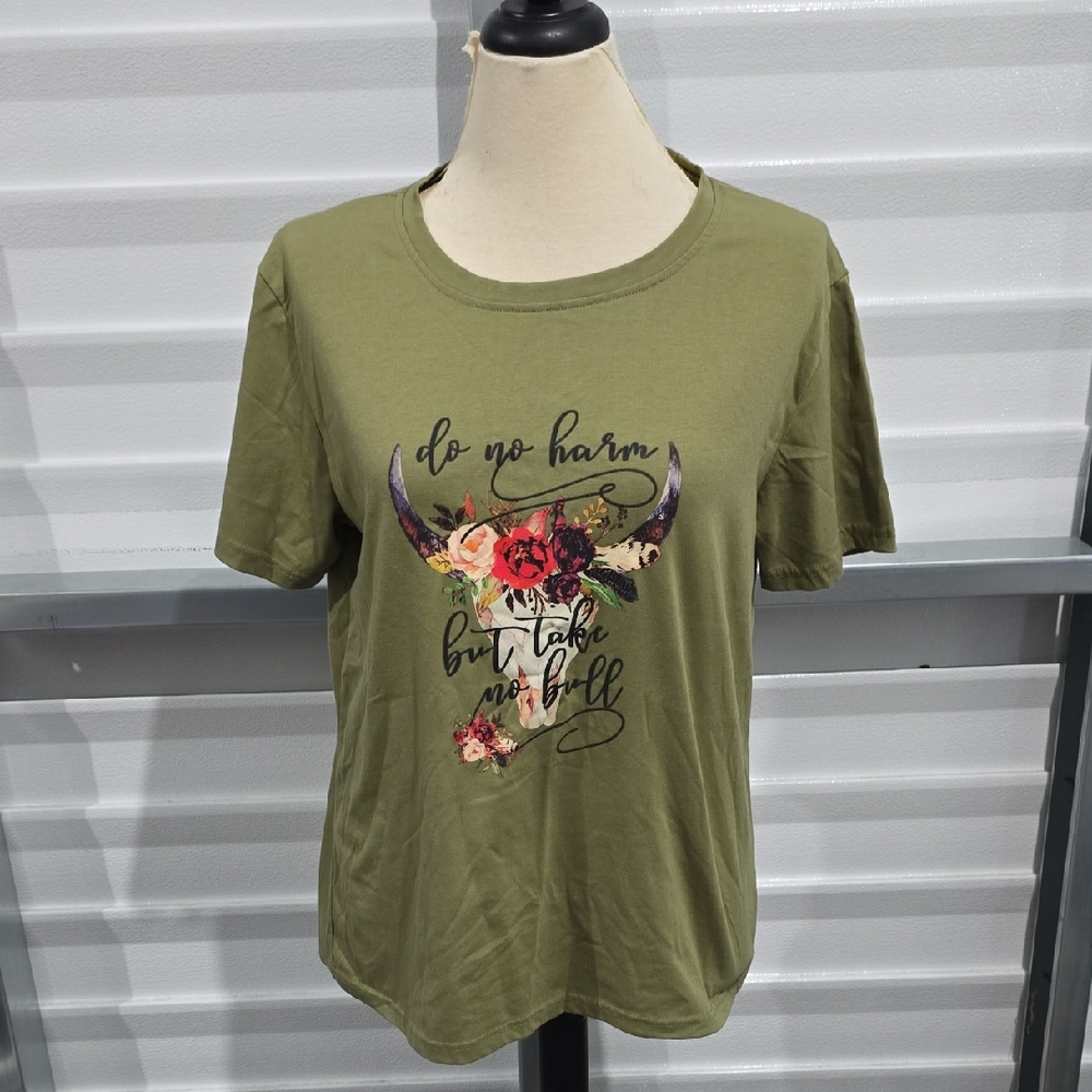 Olive Graphic Tee Unbranded Size XL